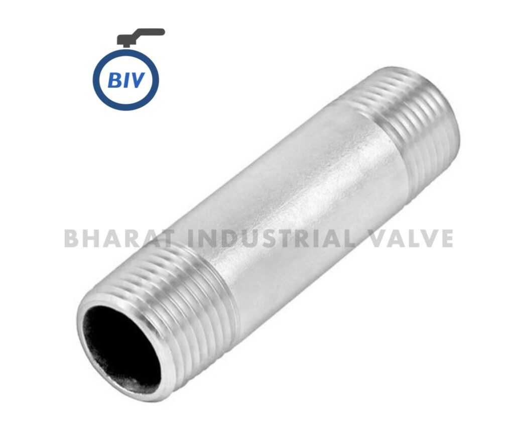Nipple - Nipples are short pipe lengths, threaded at both ends, used to connect two fittings, valves, or components... | Bharat Industrial Valve